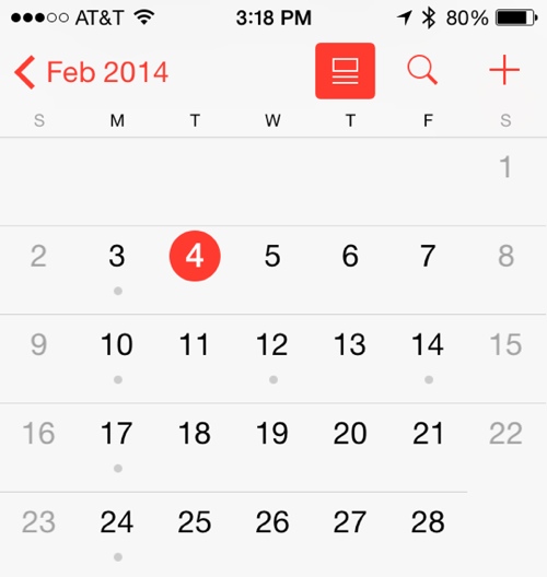 iOS 7.1 Beta 5 - Calendario